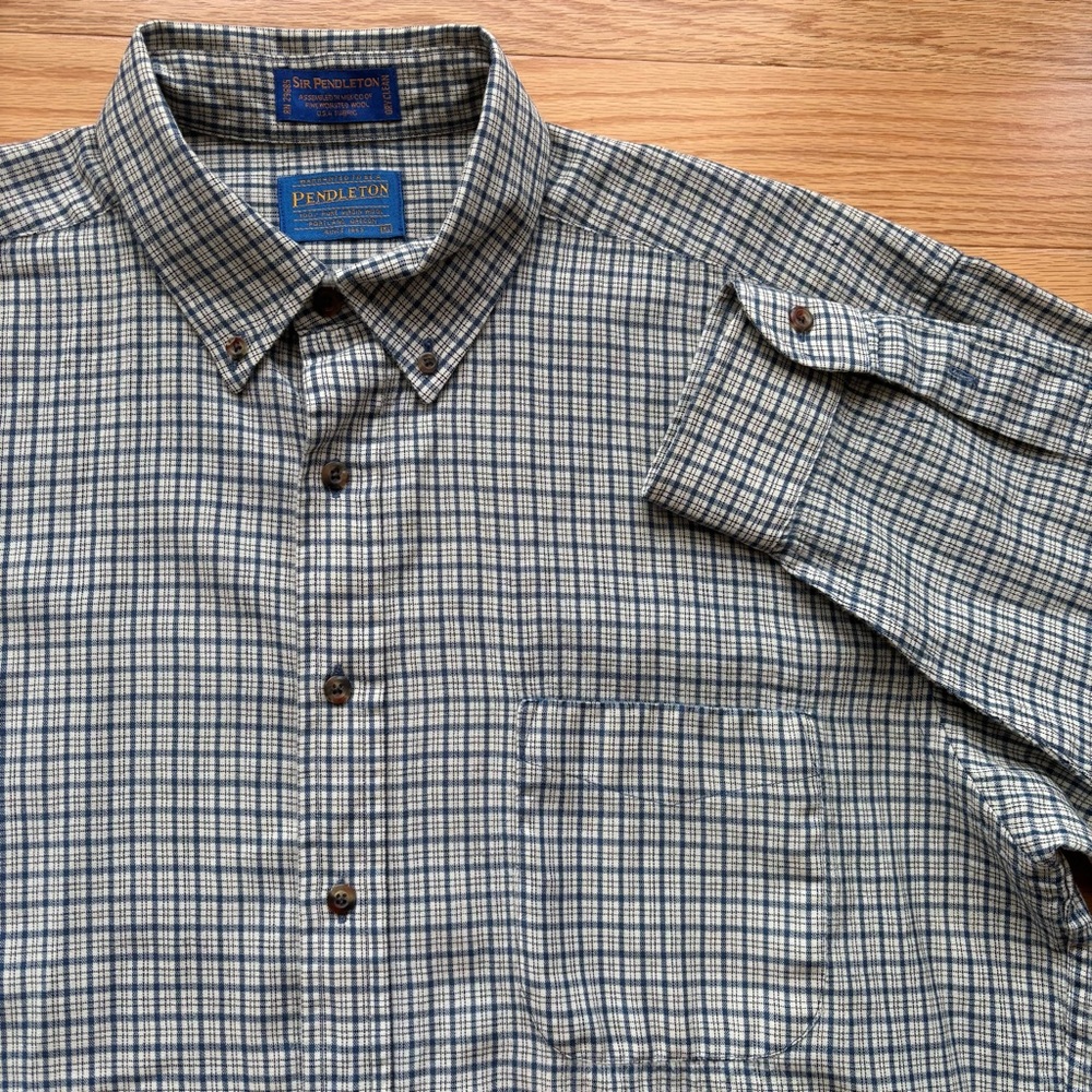 Pendleton Blue Plaid Wool Shirt